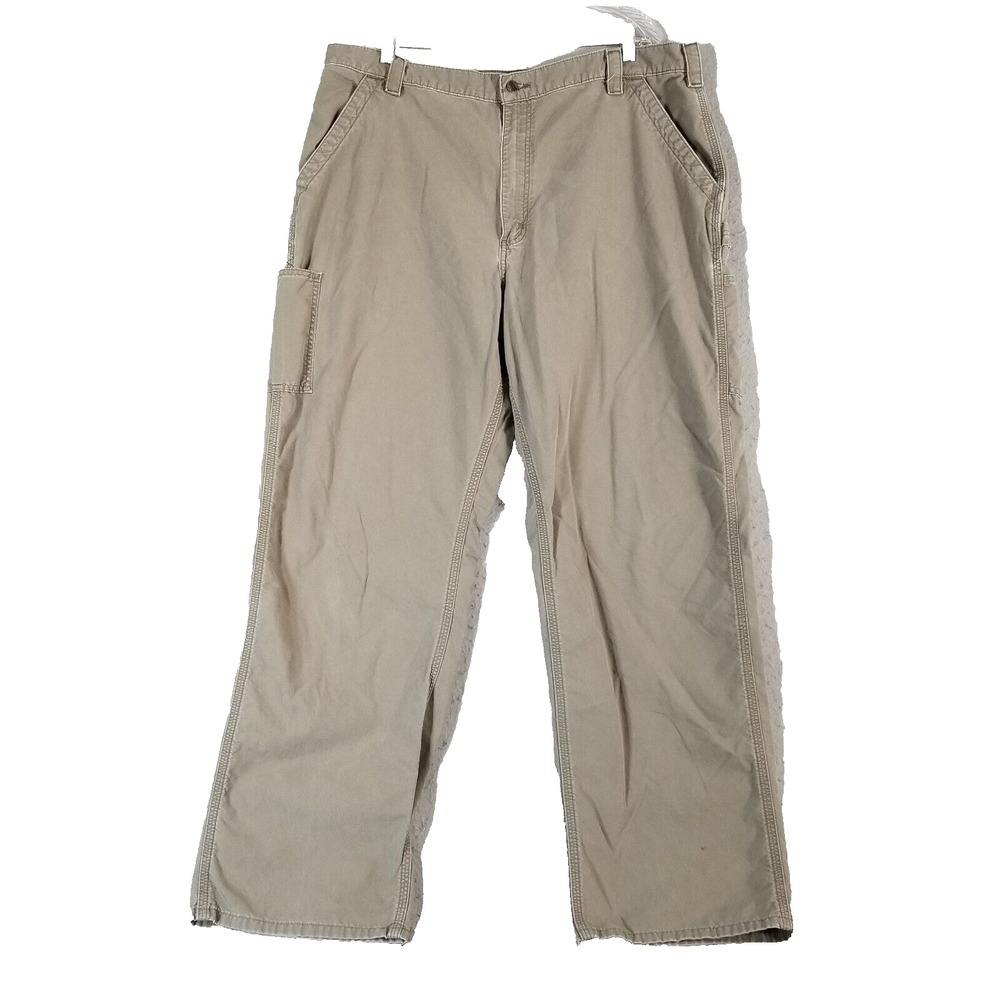 Carhartt Work Pants Men 42x34 Brown Utility Loose Fit Cotton Outdoor Retro